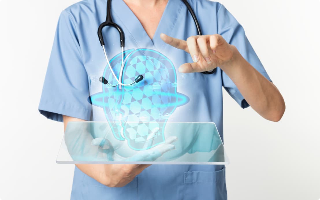 doctors using transparent tablet with hologram medical technology 1